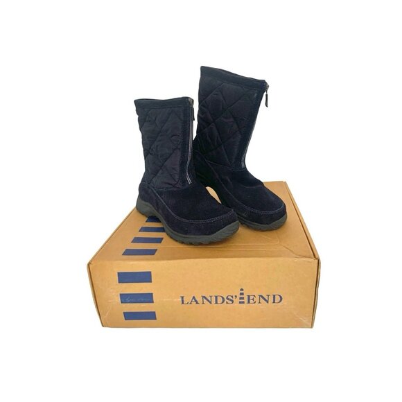 Boot Women Size 10 Lands End Brand Front Zipper Open Box - Picture 1 of 10